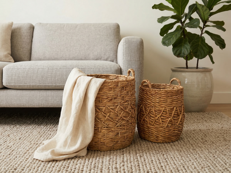 Water Hyacinth Storage Basket Set