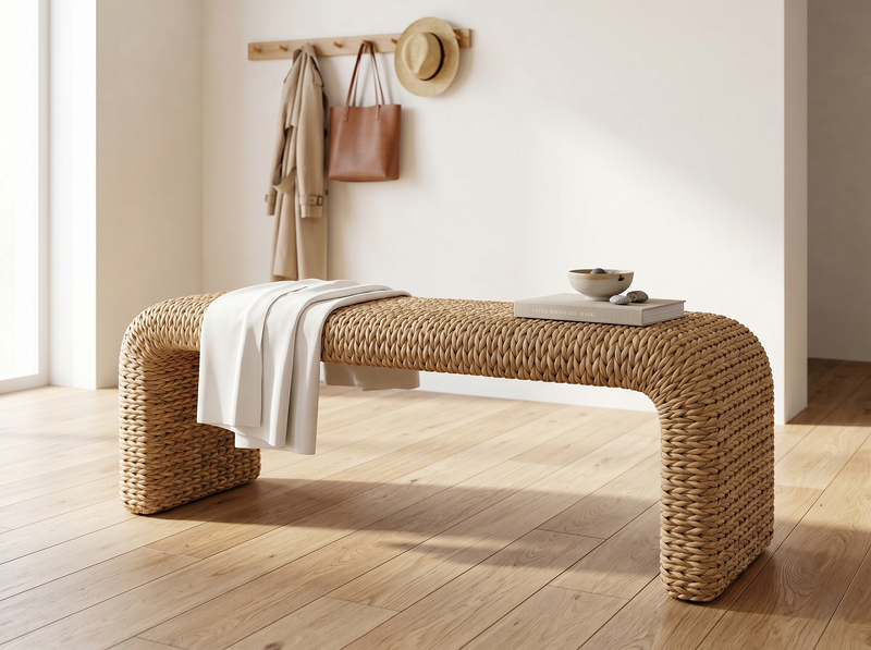 Sculptural Water Hyacinth Bench